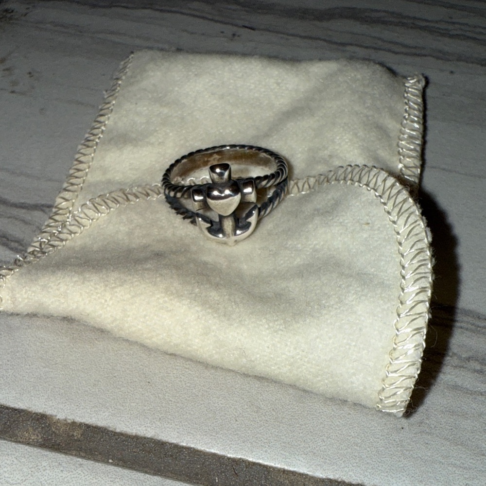 James Avery Silver Anchor Heart Ring
